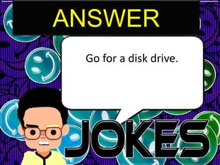 ANSWER
 Go for a disk drive.
 