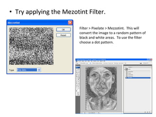 Try applying the Mezotint Filter. Filter > Pixelate > Mezzotint.  This will convert the image to a random pattern of black and white areas.  To use the filter choose a dot pattern. 