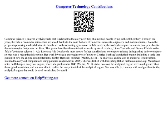 Computer Technology Contributions | PPT