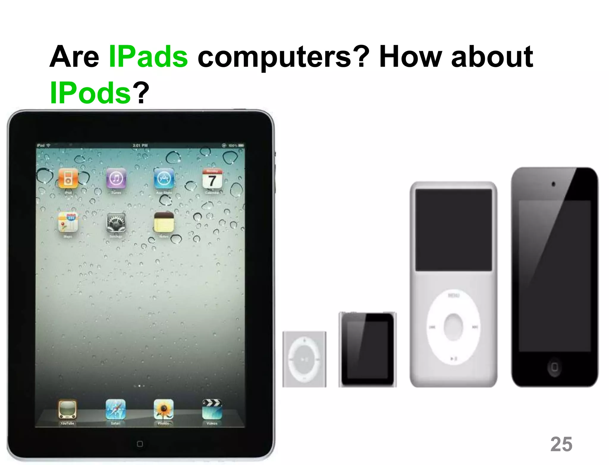 Are IPads computers? How about
IPods?
25
 