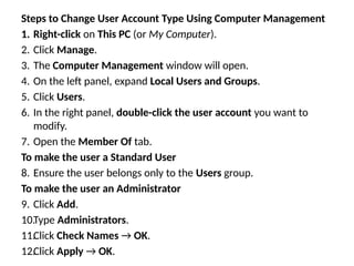 Comprehensive Guide to User Accounts and Security Management in Windows ...