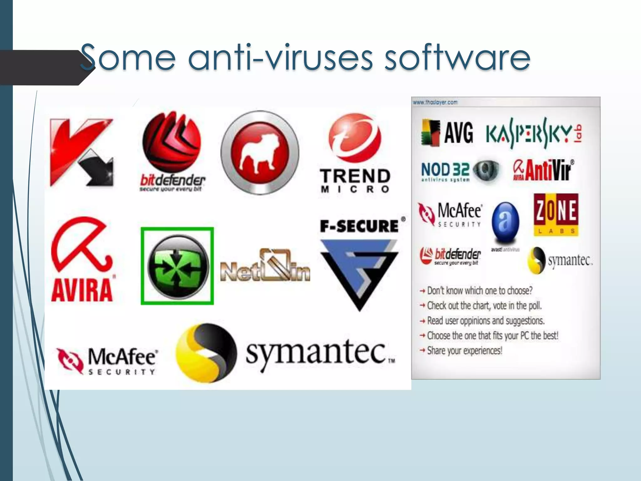 Some anti-viruses software 
 