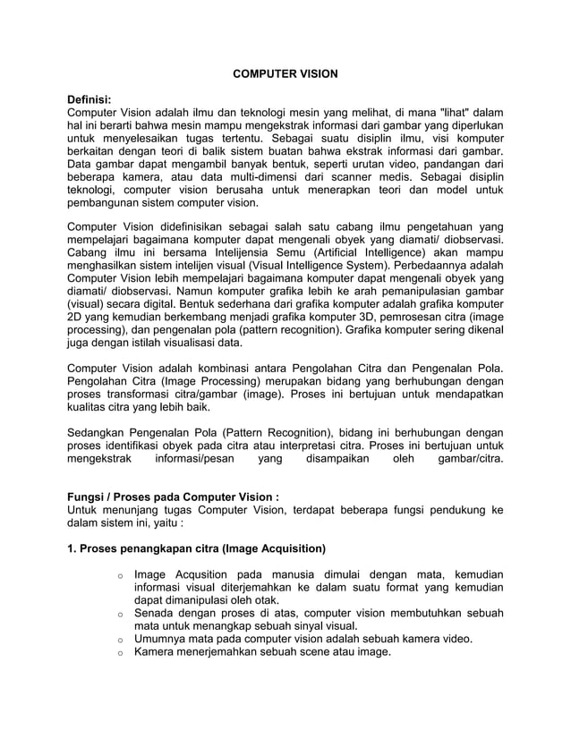 Computer vision | PDF