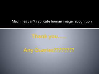 Machines can’t replicate human image recognition.
 