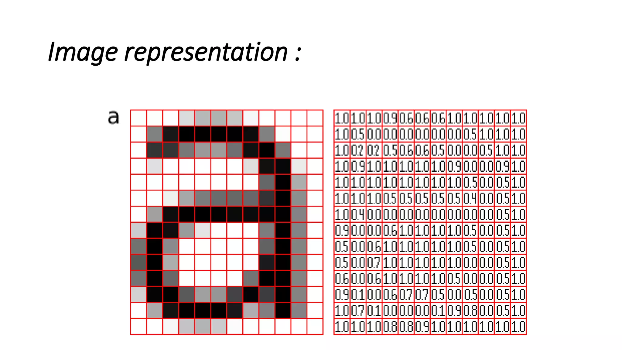 Image representation :