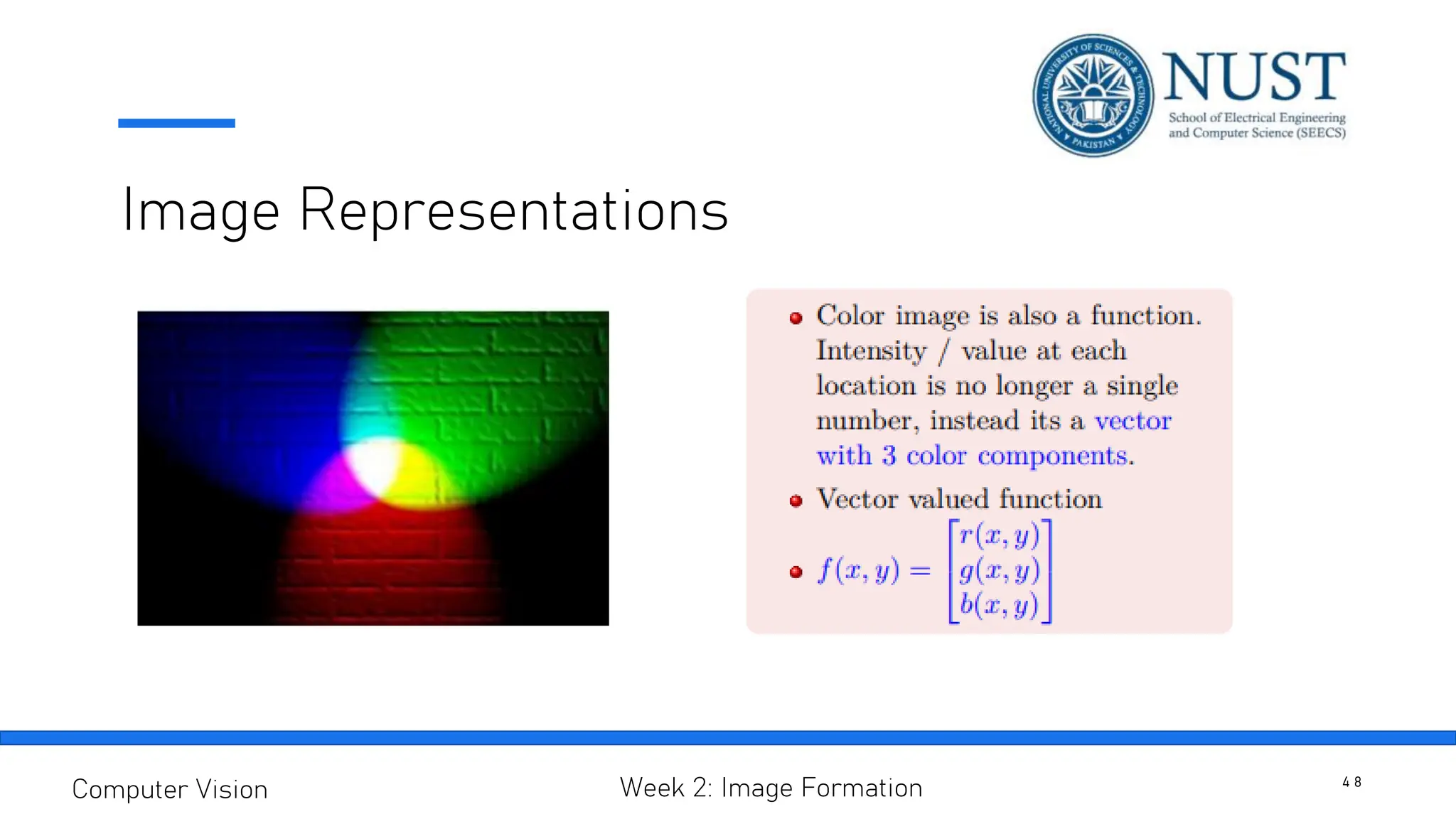 Image Representations
4 8
Computer Vision Week 2: Image Formation
 