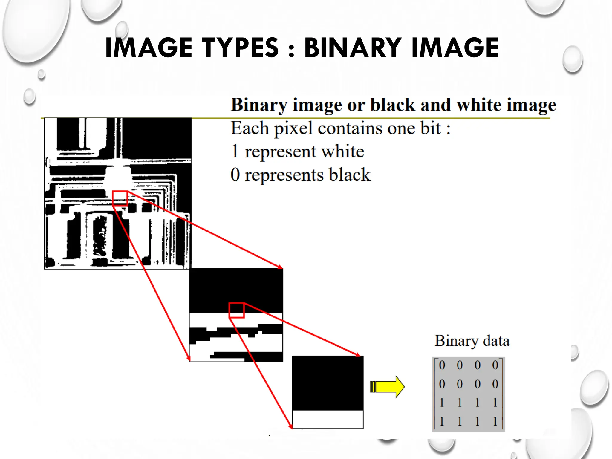 IMAGE TYPES : BINARY IMAGE
 