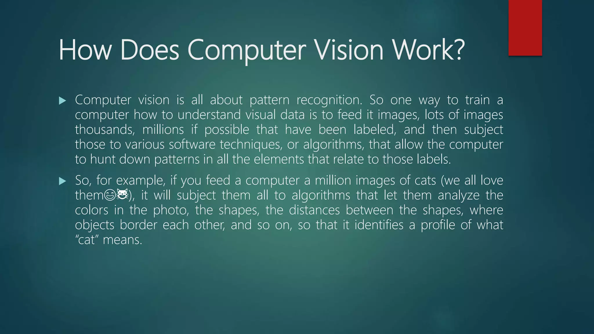 Computer vision ppt | PPTX | Artificial Intelligence | Technology ...