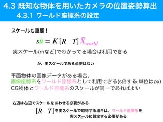 s ˜u = K [R T] ˜Xworld
[R T]
19
 