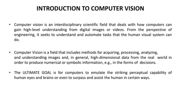 Computer vision ppt | PPTX