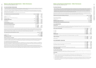 Notes to the Financial Statements – Other Disclosures
FOR THE 52 WEEK PERIOD ENDED 30 JULY 2017
Notes to the Financial Statements – Other Disclosures
FOR THE 52 WEEK PERIOD ENDED 30 JULY 2017
15.0 DISCONTINUED OPERATIONS
A discontinued operation is a component of the Group that represents a separate major line of business that is part of a disposal plan. The results of
discontinued operations are presented separately as a single amount in the Income Statement.
On 24 July 2017, the Group announced it had approved the conditional sale of the Group’s Financial Services business except for Diners Club (NZ),
to Finance Now, a subsidiary of SBS Bank. Final agreement was reached on 9 September 2017 and a sale and purchase agreement was executed on
that date (refer note 15.3). The Group also has plans in place to exit the Diners Club (NZ) business. As a result, the Financial Services Group has been
reported as a discontinued operation.
The full year results and cash flows from the Financial Services Group are as follows.
15.1	 Financial Services Group results and cash flows NOTE 2017 2016
$000 $000
Finance business revenue 20,392 20,352
Expenses (28,893) (23,732)
Business acquisition, disposal and restructuring costs (1,283) (479)
Impairment of assets 15.2 (40,061) –
Loss before interest and tax (49,845) (3,859)
Interest expense 10.2 (4,049) (3,737)
Loss before tax (53,894) (7,596)
Income tax expense 4.1 3,611 2,070
Loss from discontinued operations (50,283) (5,526)
Cash flows from discontinued operations
Net cash flows from operating activities (169) (9,154)
Net cash flows from investing activities (3,208) (19,387)
Net cash flows from financing activities (2,660) 38,023
As a result of the Group’s planned exit as a Financial Services credit card issuer, the recoverable amount of assets and recognition and measurement of
liabilities of the Financial Services Group segment were reassessed at balance date based on management’s best estimate of the expected net proceeds
to be realised as part of the business sale and payments to be incurred upon an orderly exit from this business segment. The Group had previously fully
impaired all goodwill attributed to the segment when it released its 2017 half year results following a review by the Board of forecast strategies and the
length of time required to achieve profitability. A summary of impairments recognised at balance date is stated below.
15.2	Financial Services Group impairment of assets NOTE 2017
$000
Computer software 9.2 17,347
Goodwill 9.2 22,714
Total impairment of assets 40,061
Significant judgements and estimates
The estimates and judgements applied with respect to the recognition of impairment of the Financial Services Group assets and associated costs involve
a high level of complexity and carry a significant risk of adjustment in subsequent periods as sale proceeds and associated costs from the disposal plans
are realised. Any changes to carrying amounts in subsequent periods due to a revision to estimates or as a result of the final realisation of the Financial
Services Group assets and liabilities upon the exit of the business will be recognised in the Income Statement as part of discontinued operations.
15.3	Financial Services Group subsequent events
The Group confirmed the sale of the financial services business on 9 September 2017, to Finance Now, a subsidiary of SBS Bank, for a consideration of
$18.0 million. The consideration is subject to an asset adjustment referenced to certain net assets acquired relative to a target position specified in the
sale and purchase agreement. It is expected that the Group will receive a further $2.0 million to $3.0 million of additional sale proceeds because of the
asset adjustment once the ‘completion’ financial statements have been agreed and finalised.
The sale exposes the Group to a number of contingent liabilities connected with a claw back provision and warranties contained in the sale and purchase
agreement. The Group will be required to pay up to an aggregate of $3.0 million (termed claw back) if the Group’s Finance receivable’s impairment
provisions are less than the actual write-offs experienced during the 9 month period following completion. The Group was also required to make warranties,
which are typical for a transaction of this nature. These warranties are largely covered by an insurance contract; however, there are some items which are not
covered, such as tax claims. These warranty claims are capped at $18.0 million (representing the purchase consideration) and expire after 18 months.
16.0 HELD FOR SALE
Non-current assets or a group of assets are classified as held for sale if their carrying amount will be recovered principally through a sale transaction
rather than continuing use and a sale is considered highly probable. They are measured at the lower of their carrying amount and fair value less costs to
sell, except for deferred tax assets, assets arising from employee benefits and financial assets which are specifically exempt from this requirement.
An impairment loss is recognised for any initial or subsequent write down of the asset to fair value less costs to sell. A gain is recognised for any
subsequent increase in the fair value less cost to sell of an asset, but not more than any cumulative impairment loss previously recognised. Non-
current assets are not depreciated or amortised while they are classified as held for sale.
The Group has committed to a plan to exit its Financial Services credit card businesses and has executed the first part of the disposal plan when it
sold the Group’s Financial Services business excluding Diners Club (NZ) 6 weeks after balance date (refer note 15.3). Accordingly, assets and liabilities
relating to the Financial Services Group are classified as held for sale at balance date as detailed in the following table.
Financial Services Group assets classified as held for sale NOTE 2017
$000
Finance business receivables 67,355
Property, plant and equipment 9.1 1,044
Computer software 9.2 7,020
Other assets 1,723
Total assets classified as held for sale 77,142
Other liabilities directly associated with assets held for sale (5,443)
17.0 COMMITMENTS
Operating leases
The Group’s non-cancellable operating leases mainly relate to building occupancy leases and typically expire within 10 years. The leases have varying
terms, escalation clauses and renewal rights. On renewal, the terms of the leases are renegotiated. Commitments for minimum lease payments in
relation to non-cancellable operating leases at balance date are as follows:
Future minimum rentals payable 2017 2016
$000 $000
0 to 1 years 120,363 120,636
1 to 2 years 105,533 111,731
2 to 5 years 242,456 254,246
5+ years 270,975 325,121
Operating leases 739,327 811,734
Capital expenditure contracted for at balance date, but not recognised as liabilities, is set out below:		
Capital commitments 2017 2016
$000 $000
Within one year 7,339 12,666
18.0 CONTINGENT LIABILITIES
2017 2016
$000 $000
Bank letters of credit issued to secure future purchasing requirements 8,764 16,804
Less included as a goods in transit creditor (586) (1,394)
8,178 15,410
Standby letter of credit issued to Visa Worldwide 4,389 4,566
Bank guarantees provided to landlords and the New Zealand Stock Exchange Limited 643 643
Total contingent liabilities 13,210 20,619
19.0 RELATED PARTIES
During the period, the Group has not entered into any material contracts involving related parties or Directors’ interests which are not disclosed. No
amounts owed by related parties have been written off or forgiven during the period.
Shareholdings
At balance date Directors and other key executives held ordinary shares in the Group and received fully imputed dividends during the year, as set out
below.
(i)	 Sir Stephen Tindall (Director) has a beneficial shareholding of 93,687,096 shares (2016: 93,687,096 shares) which carry the normal entitlement to
dividends. Dividends of $14.053 million (2016: $14.990 million) were received on these shares during the year.
(ii)	 The Group’s other Directors collectively had beneficial shareholdings of 215,052 shares (2016: 221,066 shares) at balance date which carry the
normal entitlement to dividends.
(iii)	 Share transactions undertaken by the Directors during the year and Directors non-beneficial shareholdings are required to be disclosed in respect
of section 148(2) of the Companies Act 1993. Details of these transactions can be found as part of the statutory disclosures in this annual report.
(iv)	 Key management (as detailed in note 13.0) collectively held 524,069 shares (2016: 672,563 shares) at balance date which carry the normal
entitlement to dividends.
92NOTESTOTHEFINANCIALSTATEMENTS
93NOTESTOTHEFINANCIALSTATEMENTS
 