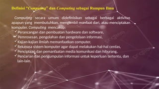 Computing 1 tentang pembelajaran informatika | PPTX