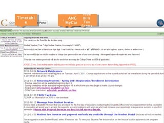 Timetable Grades ANGEL MyCareer View Bills Tax Forms 