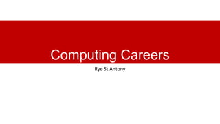 Computing Careers
Rye St Antony

 
