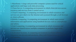 Computing Environments.pptx | Operating Systems | Computer Software and ...
