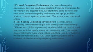Computing Environments.pptx | Operating Systems | Computer Software and ...