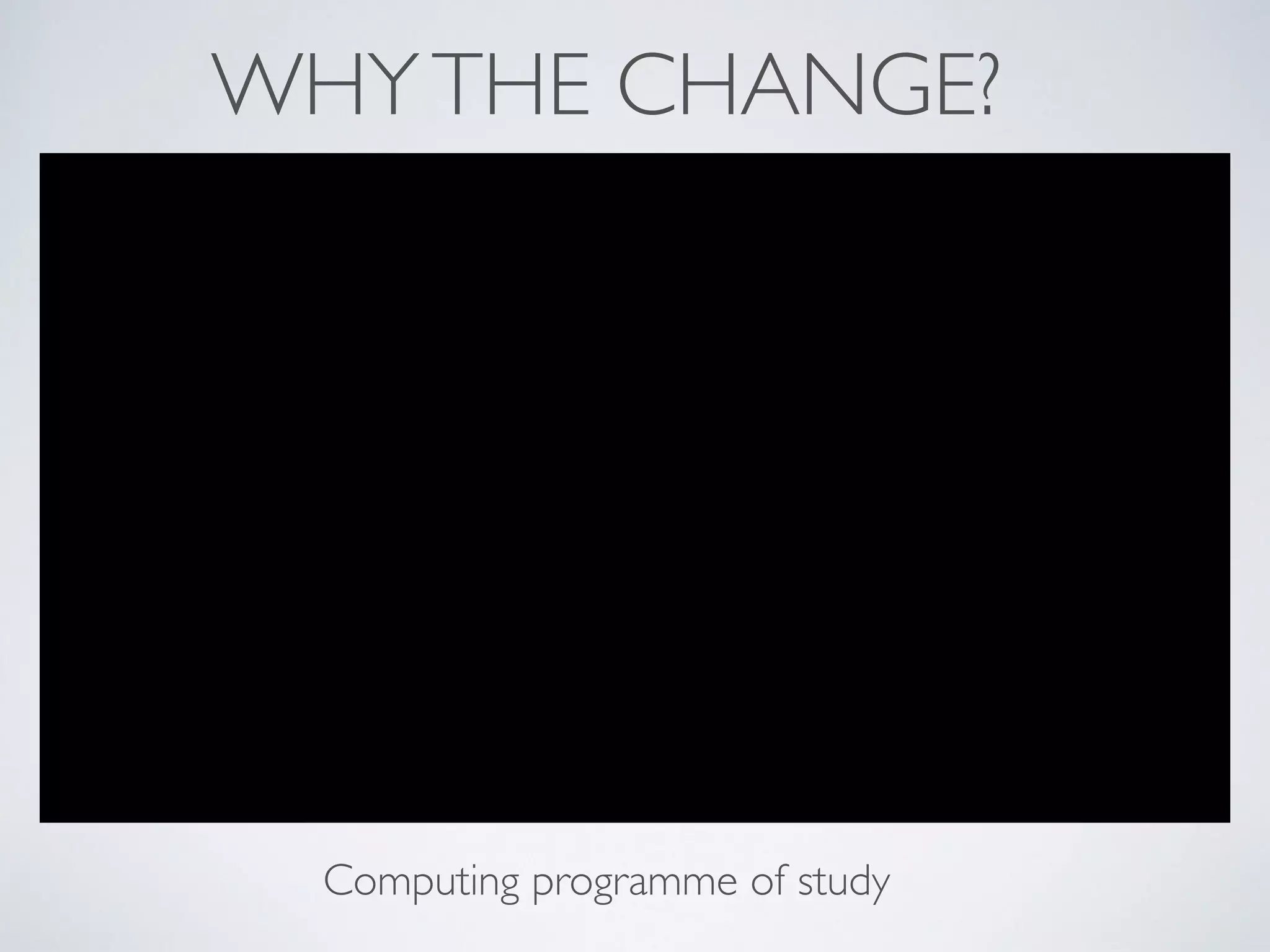 WHYTHE CHANGE?	

Computing programme of study
 