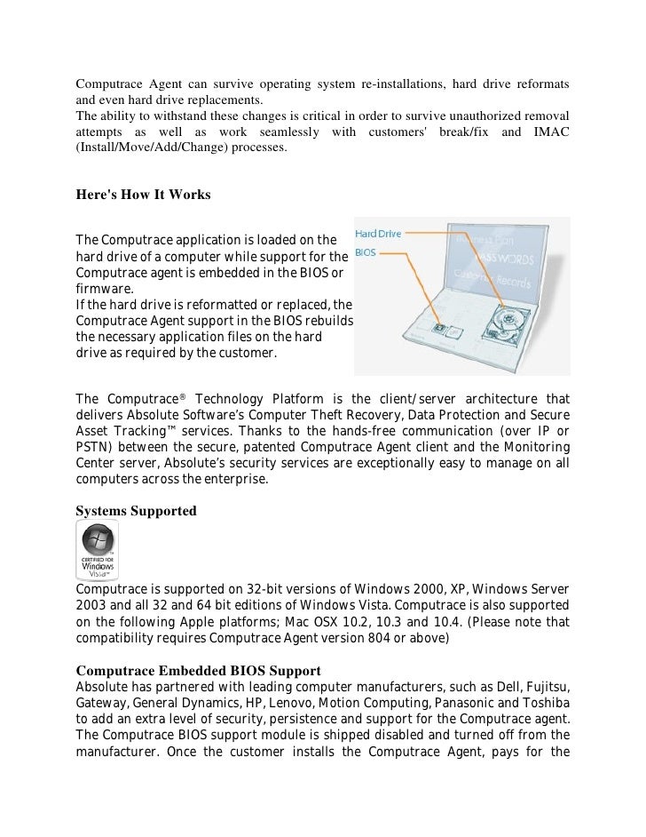 computrace laptop security solutions