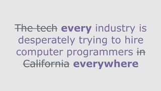 The tech every industry is
desperately trying to hire
computer programmers in
California everywhere
 
