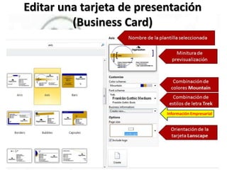 Editar una tarjeta de presentación
(Business Card)
Información Empresarial
 