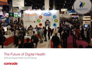 The Future of Digital Health
CES and Digital Health Summit Recap

CES & Digital Health Summit Recap

Proprietary & Confidential

1

 