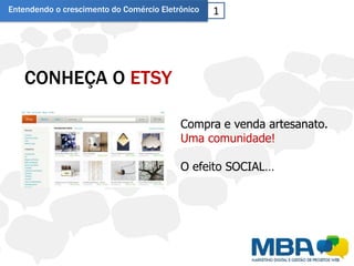 Entendendo o crescimento do Comércio Eletrônico   1




   CONHEÇA O ETSY

                                          Compra e venda artesanato.
                                          Uma comunidade!

                                          O efeito SOCIAL…
 