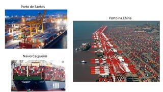 Porto de Santos
Porto na China
Navio Cargueiro
 
