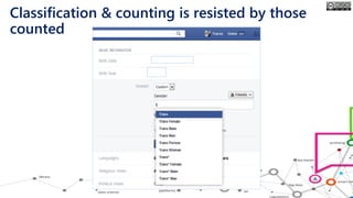 Classification & counting is resisted by those
counted
 