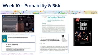 Week 10 – Probability & Risk
http://doi.org/10.22215/tplauriault.courses.2019.coms5225
 