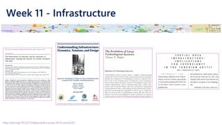 Week 11 - Infrastructure
http://doi.org/10.22215/tplauriault.courses.2019.coms5225
 