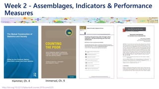 Week 2 - Assemblages, Indicators & Performance
Measures
http://doi.org/10.22215/tplauriault.courses.2019.coms5225
Hammer, Ch. 4 Immervol, Ch. 9
 