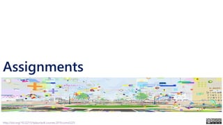 Assignments
http://doi.org/10.22215/tplauriault.courses.2019.coms5225
 