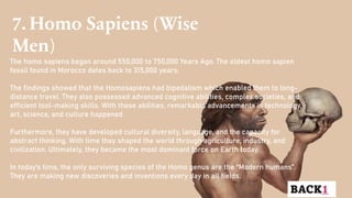 7 stages of human evolution by Jhairra Vel J. Lopez and Simone ...