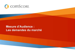 Mesure d’Audience :
Les demandes du marché
 