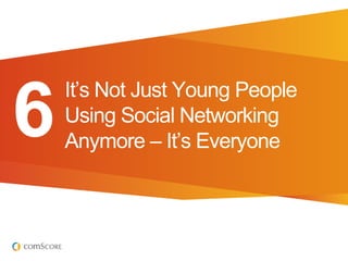 It‟s Not Just Young People
6   Using Social Networking
    Anymore – It‟s Everyone
 