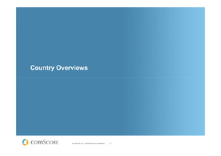 Country Overviews




            © comScore, Inc. Proprietary and Confidential.   31
 