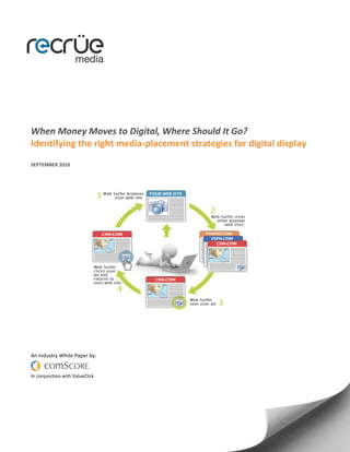 When Money Moves to Digital, Where Should It Go?
Identifying the right media-placement strategies for digital display
SEPTEMBER 2010




An Industry White Paper by:


In conjunction with ValueClick
 