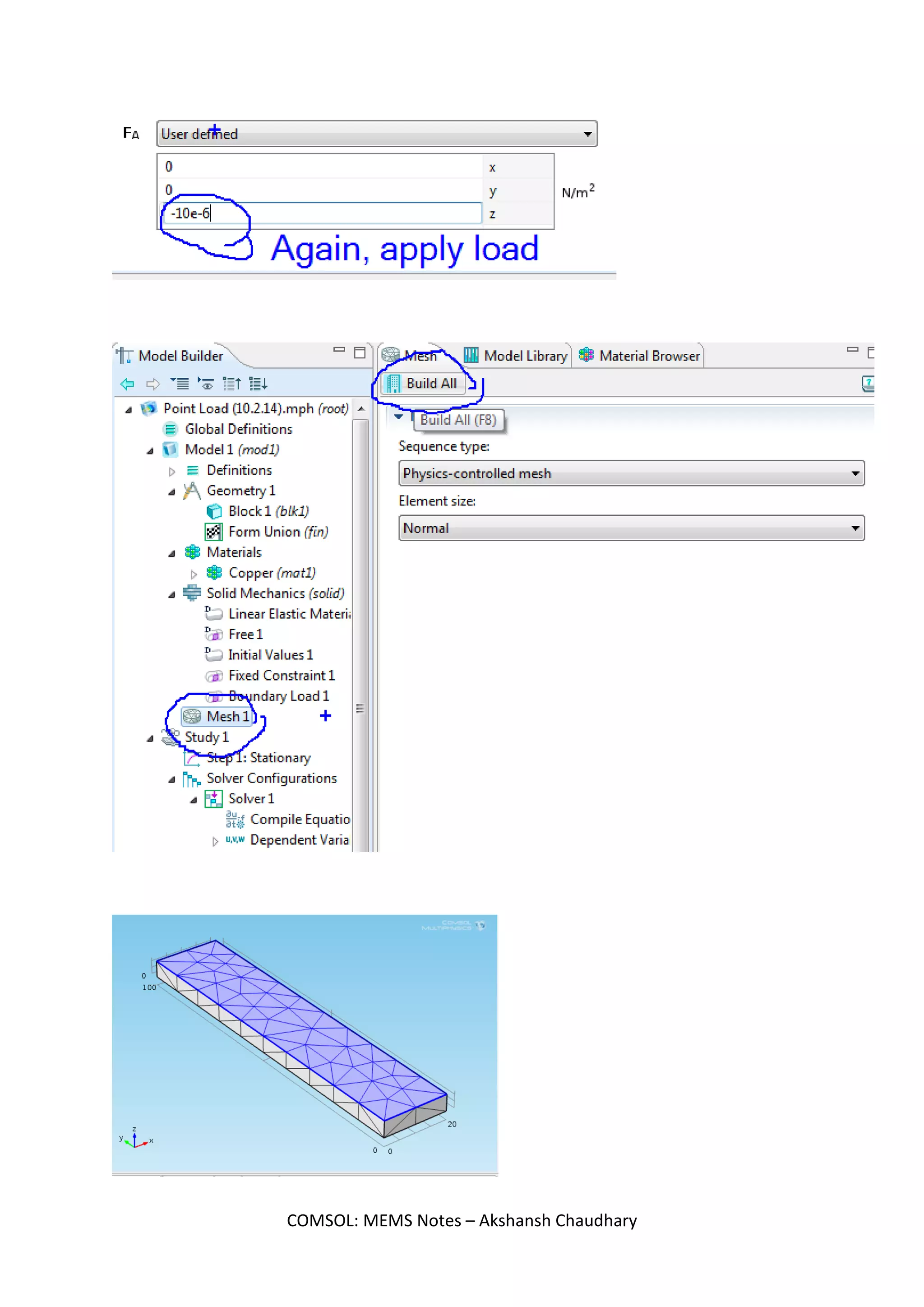 COMSOL: MEMS Notes – Akshansh Chaudhary
 