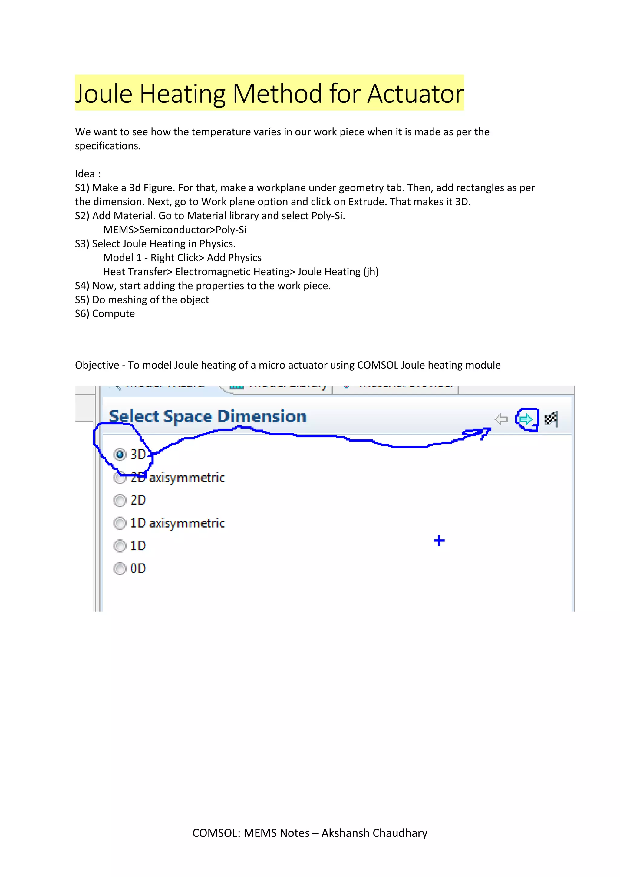 EXTRA
Displaying moving details of how the figure was getting modified
COMSOL: MEMS Notes – Akshansh Chaudhary
 
