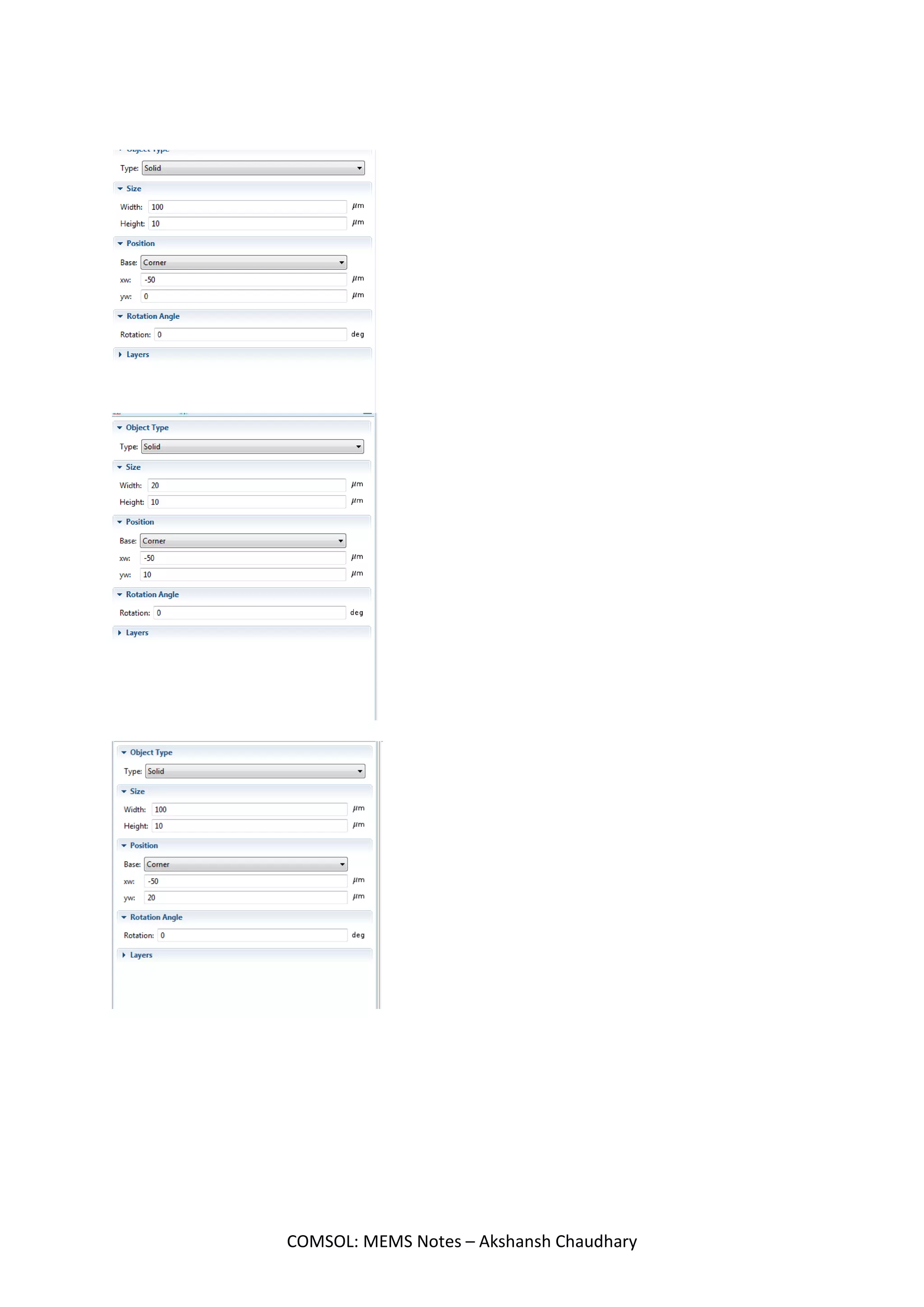 COMSOL: MEMS Notes – Akshansh Chaudhary
 