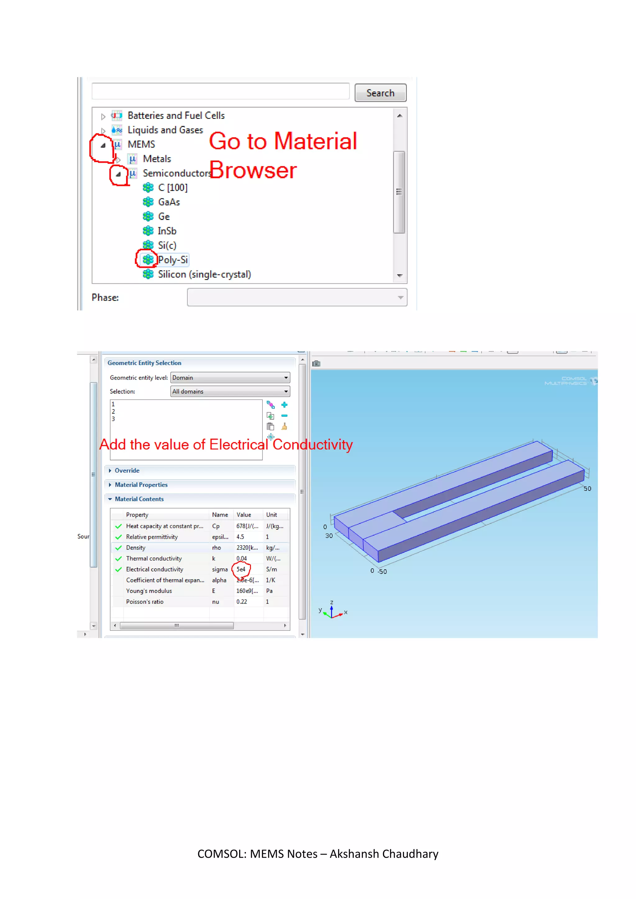 Then, go to Union and click Buld all.
Next, Extrude the 2D image we made.
COMSOL: MEMS Notes – Akshansh Chaudhary
 
