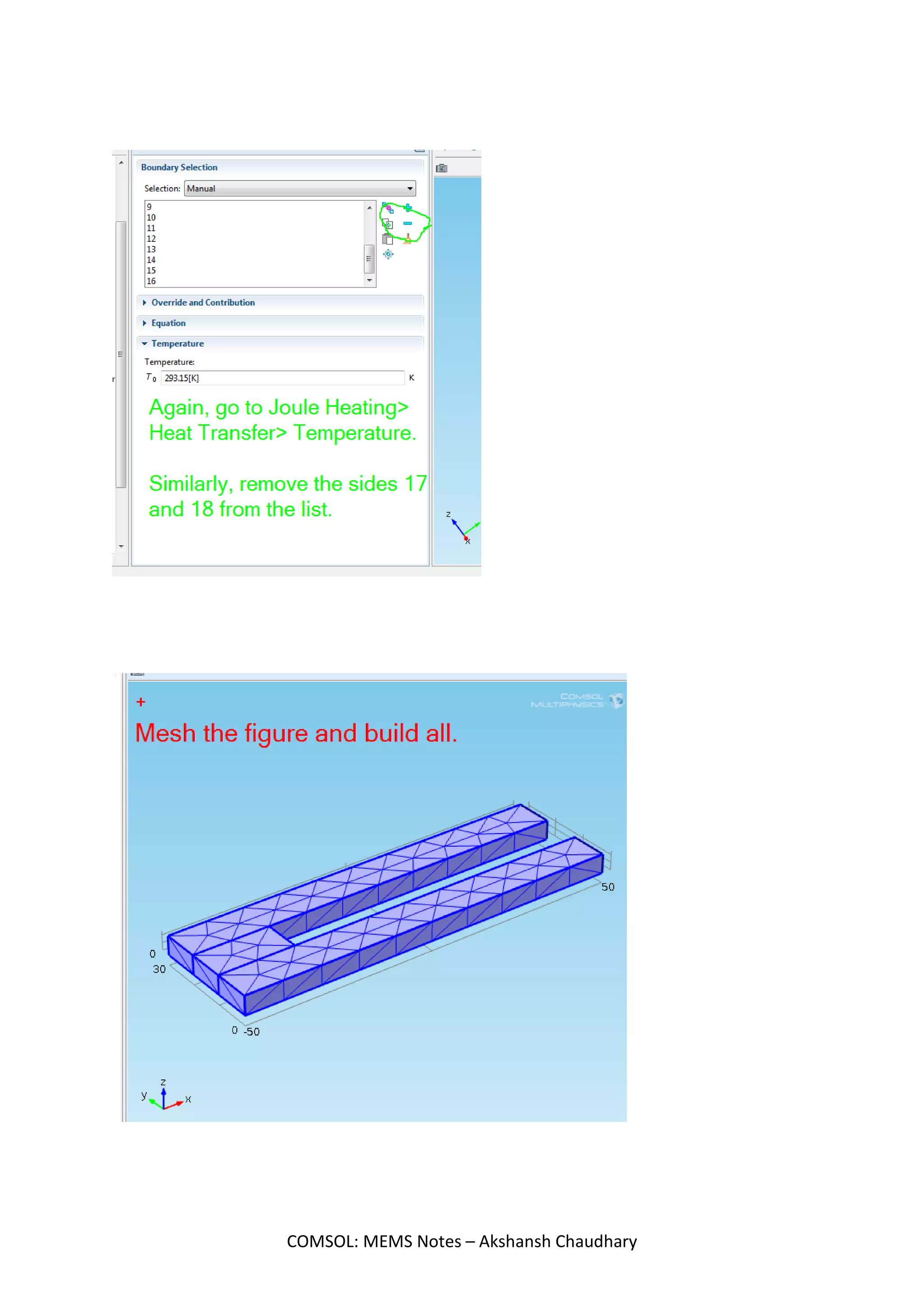 COMSOL: MEMS Notes – Akshansh Chaudhary
 