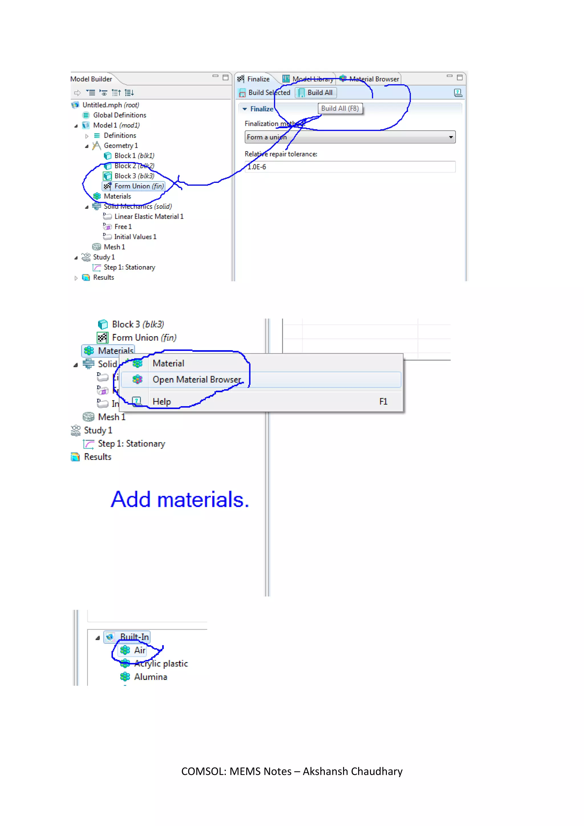 COMSOL: MEMS Notes – Akshansh Chaudhary
 