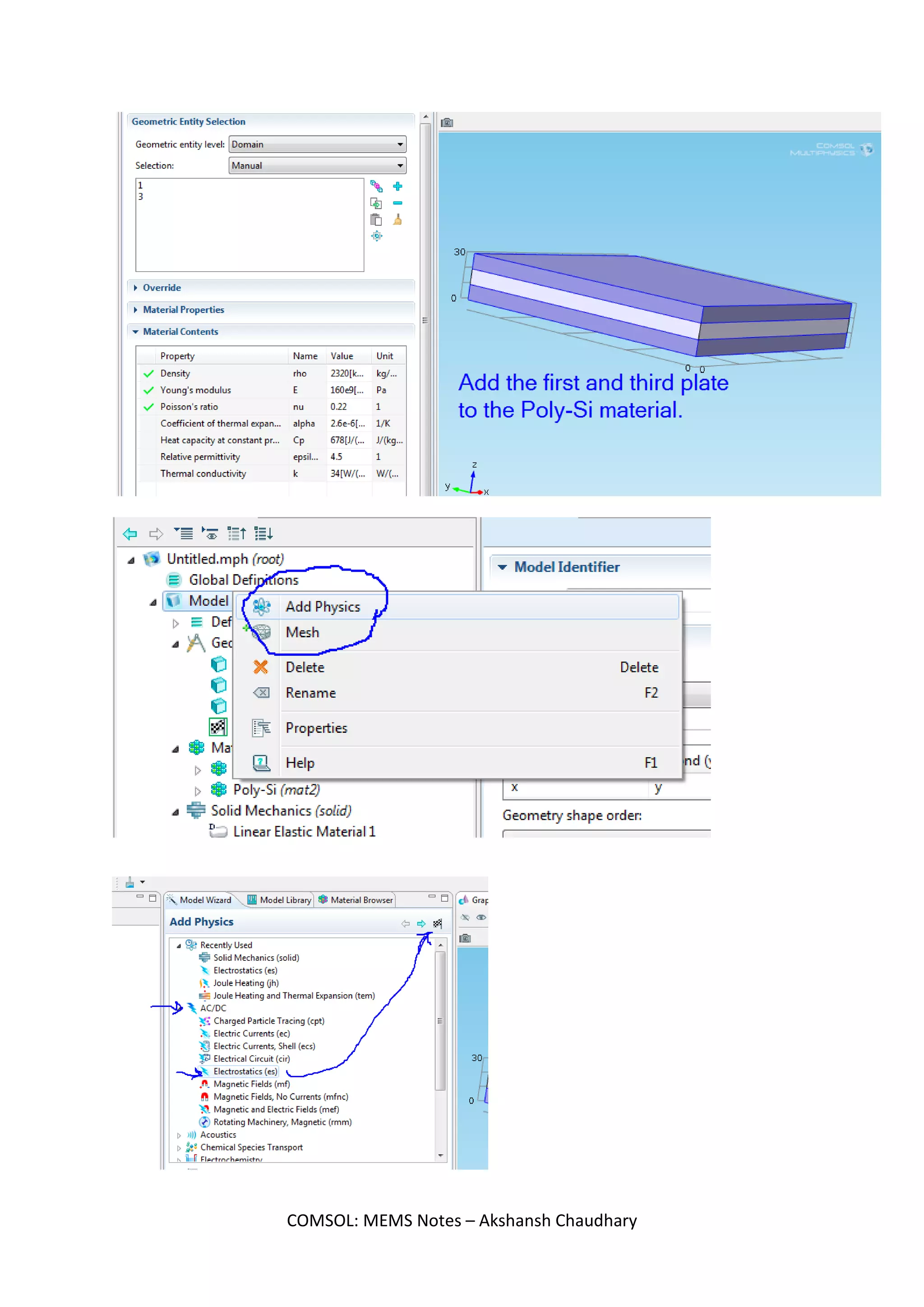 COMSOL: MEMS Notes – Akshansh Chaudhary
 
