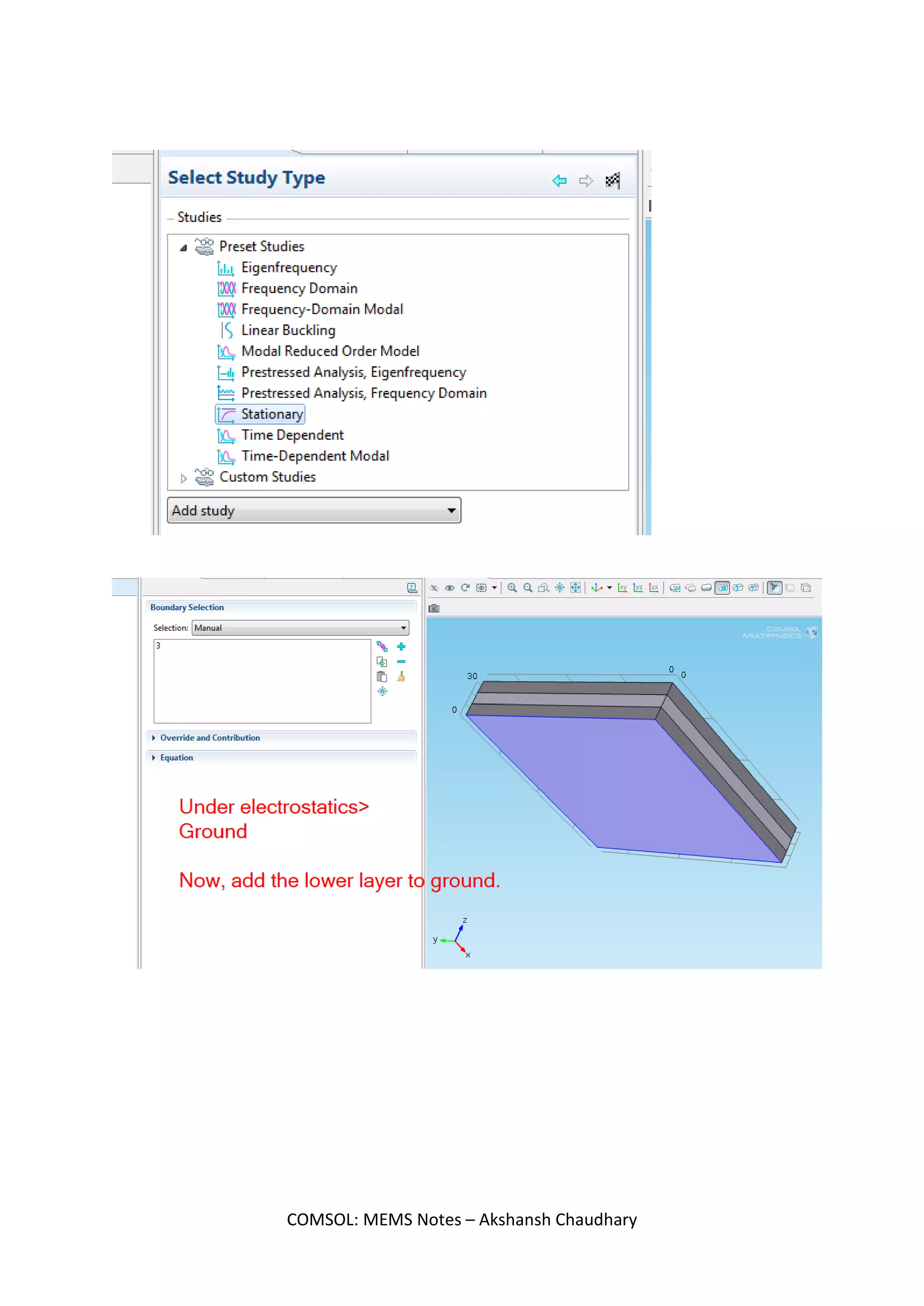 COMSOL: MEMS Notes – Akshansh Chaudhary
 