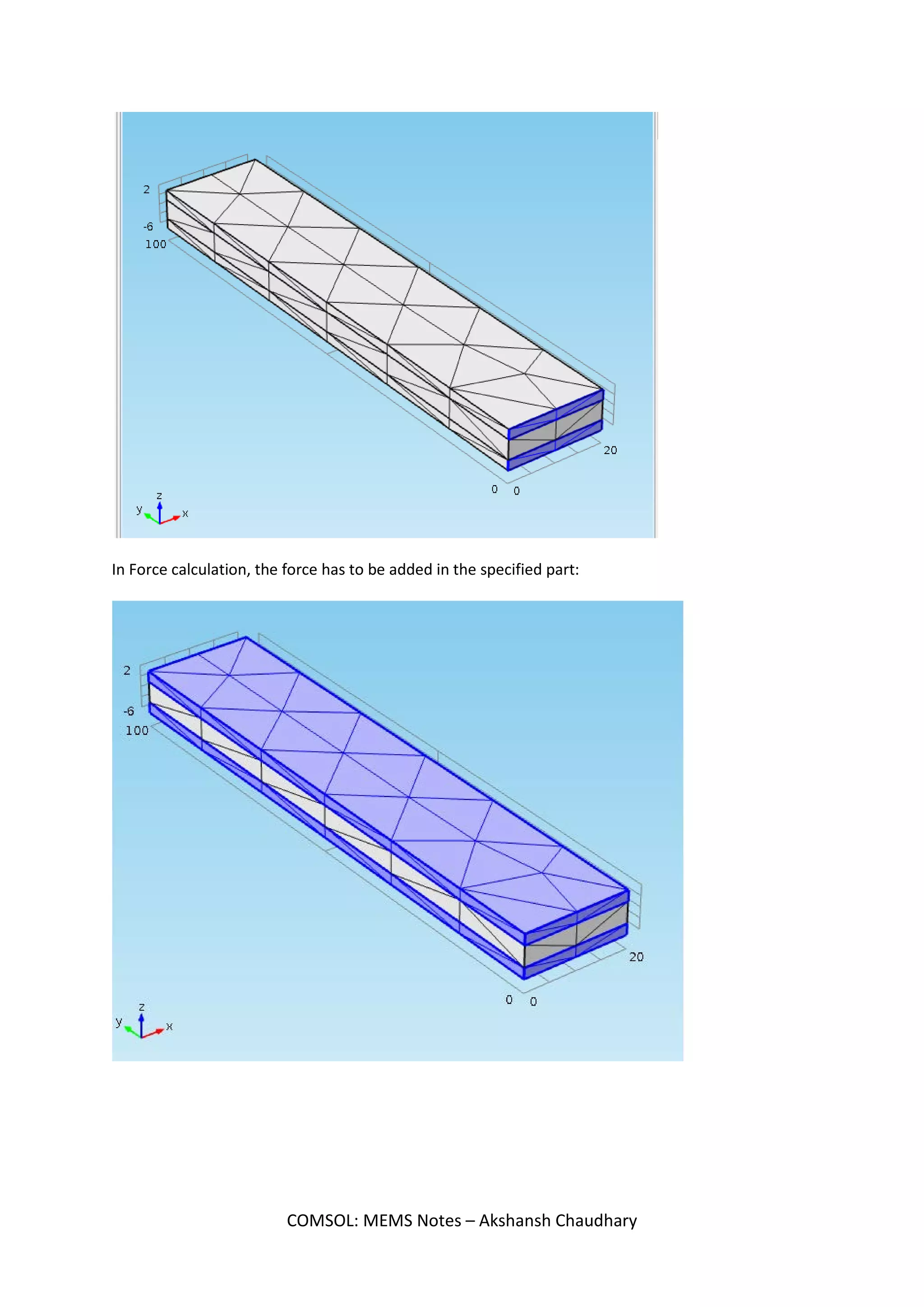 COMSOL: MEMS Notes – Akshansh Chaudhary
 