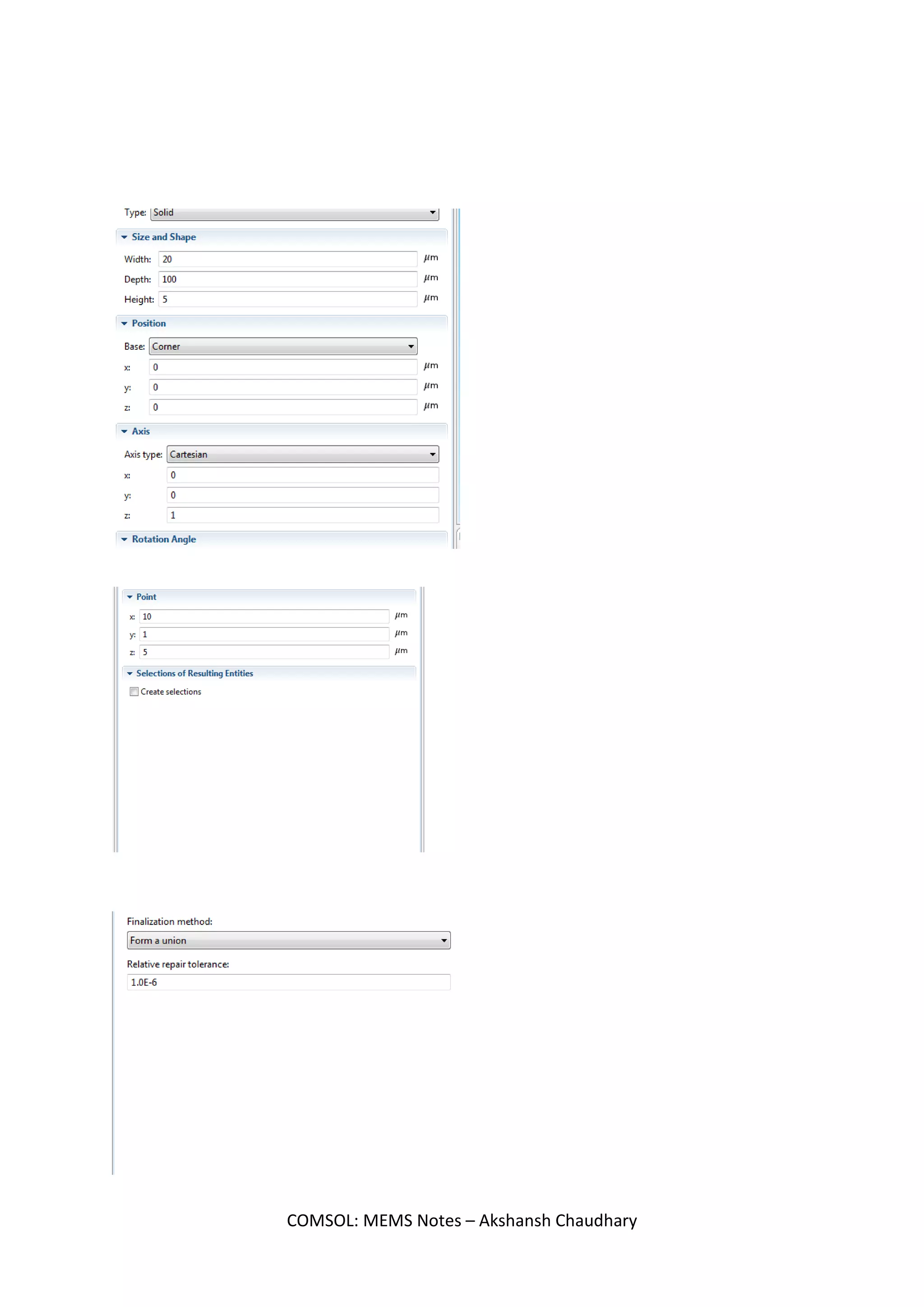 COMSOL: MEMS Notes – Akshansh Chaudhary
 