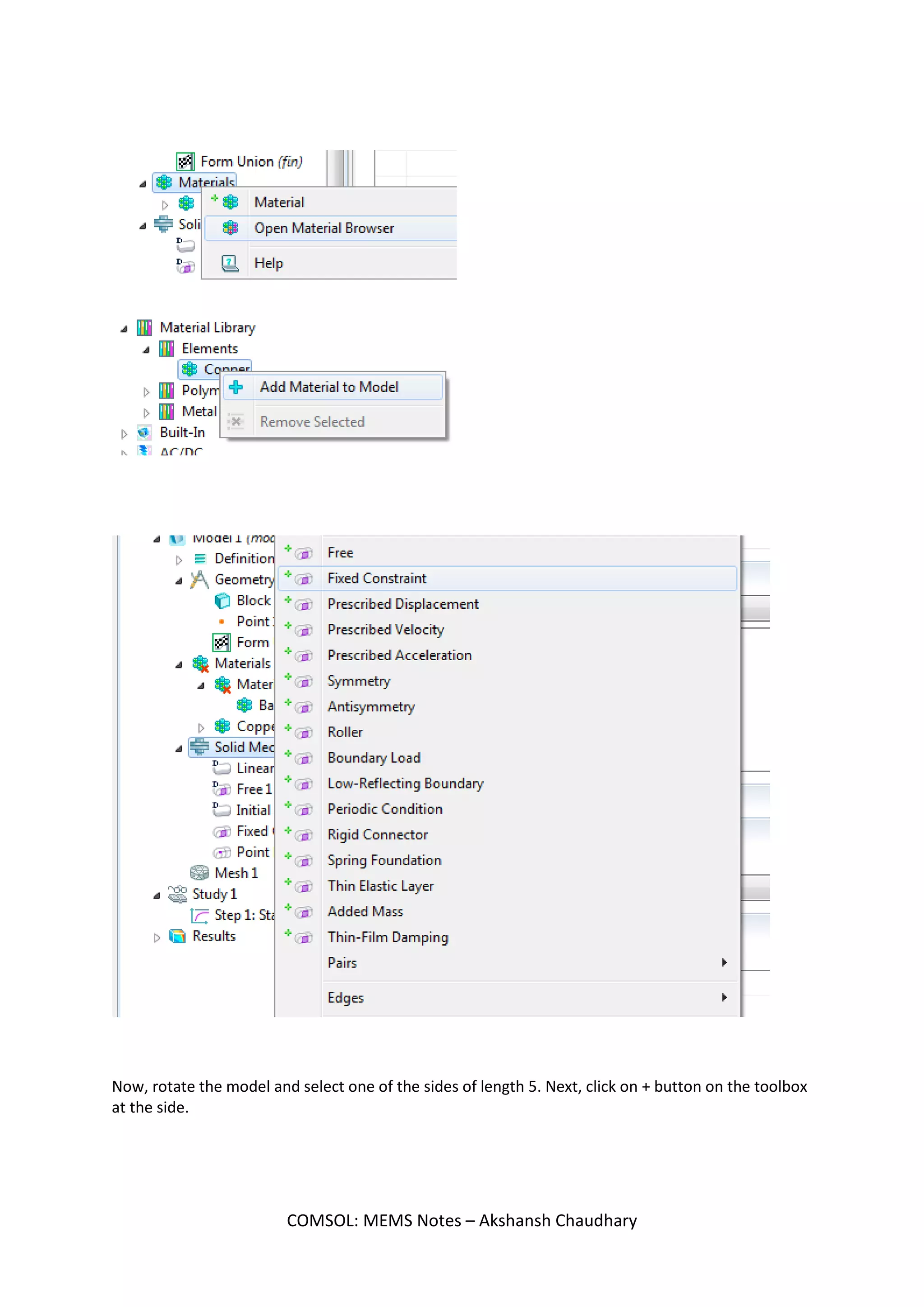 COMSOL: MEMS Notes – Akshansh Chaudhary
 