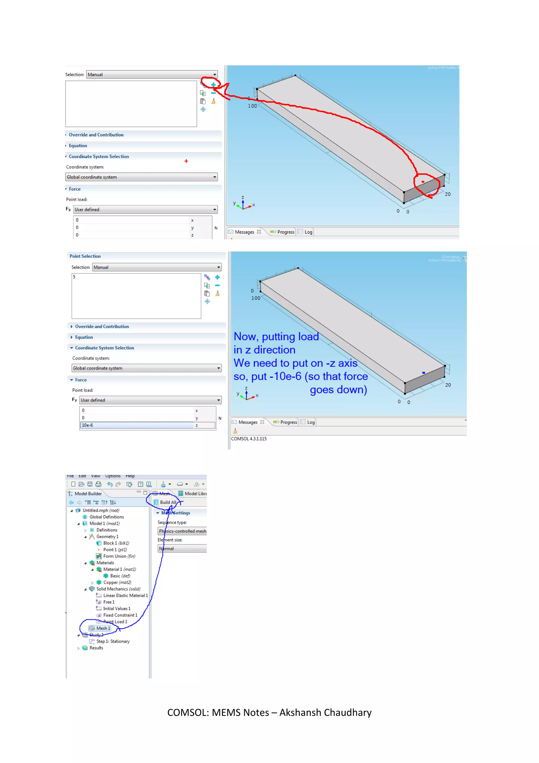 COMSOL: MEMS Notes – Akshansh Chaudhary
 