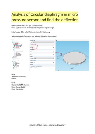 COMSOL Multiphysics Tutorials - Akshansh | PDF